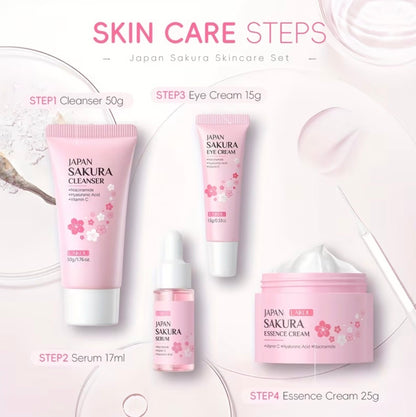 LAIKOU Sakura Cherry Blossom Skincare Set – 4 Piece Daily Care Collection