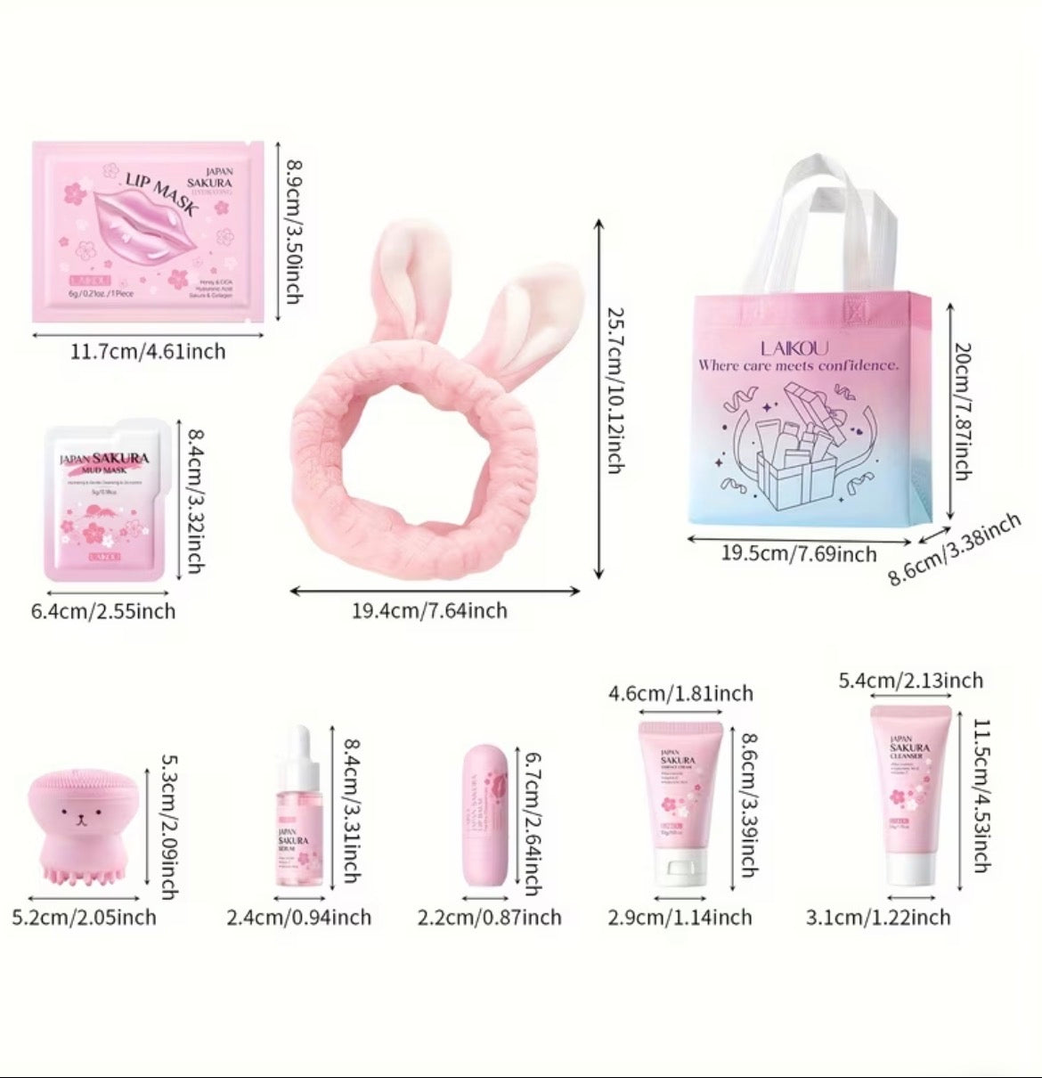 LAIKOU Sakura 17-Piece Complete Beauty Gift Set