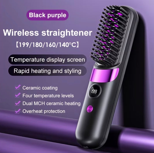 Wireless Heated Styling Comb – Straighten, Curl & Refresh on the Go
