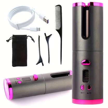 USB Rechargeable Automatic Curling Iron – Effortless Curls Anywhere