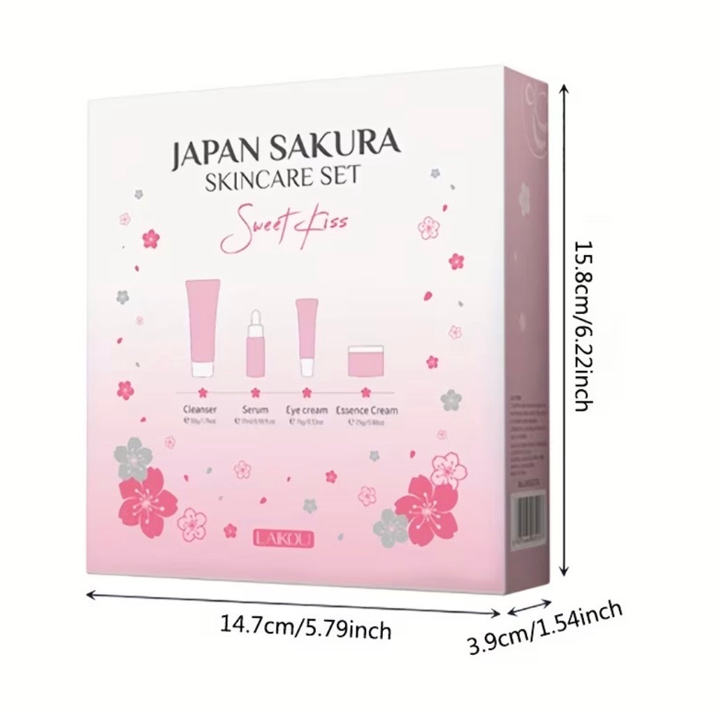 LAIKOU Sakura Cherry Blossom Skincare Set – 4 Piece Daily Care Collection