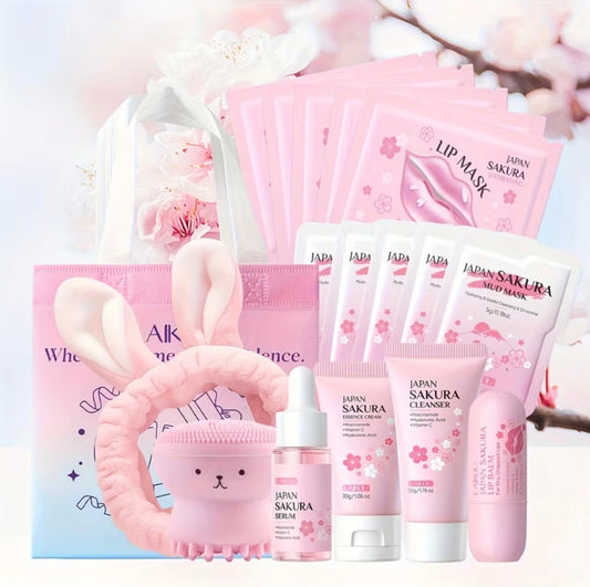 LAIKOU Sakura 17-Piece Complete Beauty Gift Set