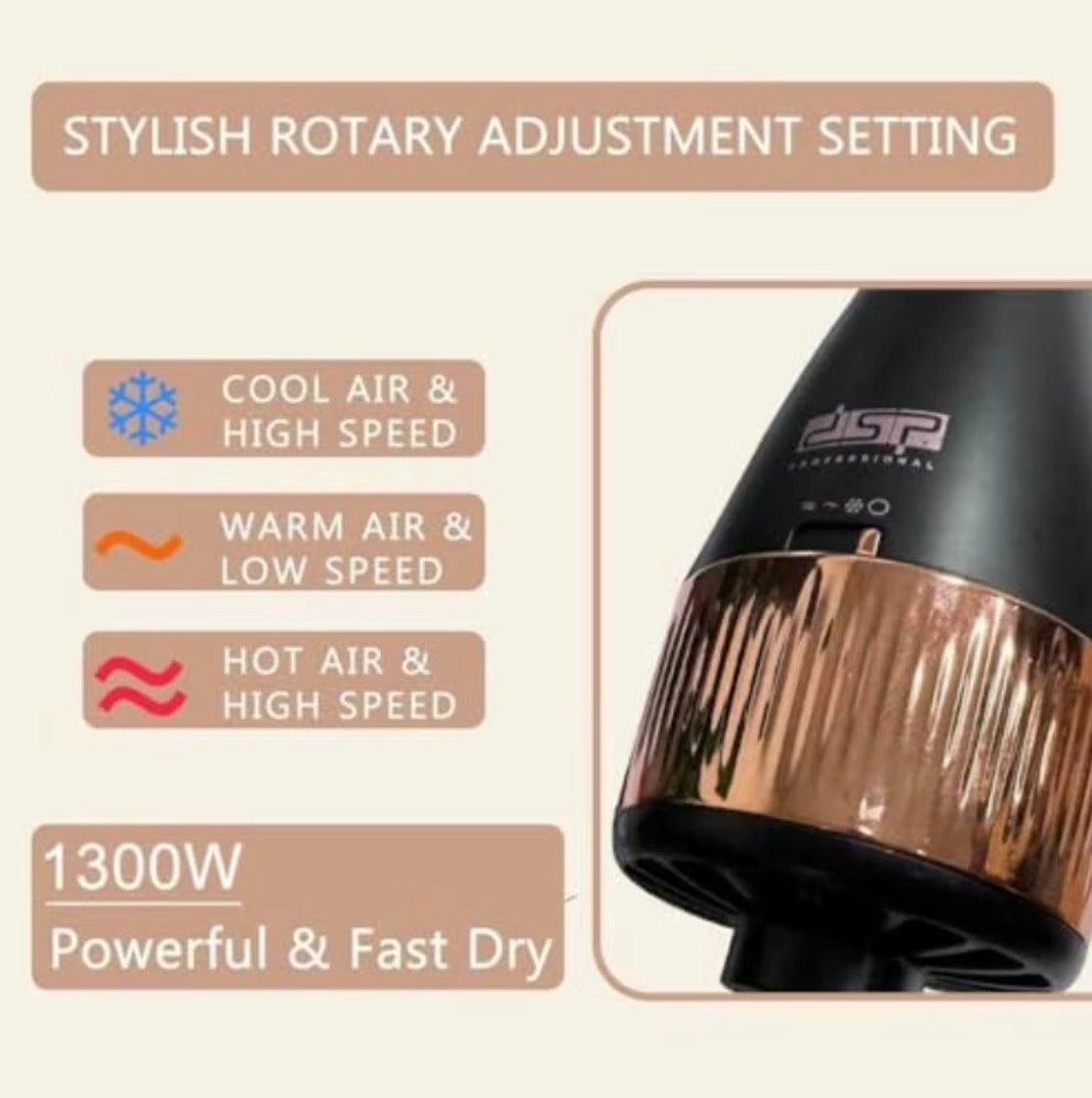 2-in-1 Hot Air Styler & Ionic Hair Dryer – Dry, Smooth & Curl with Ease