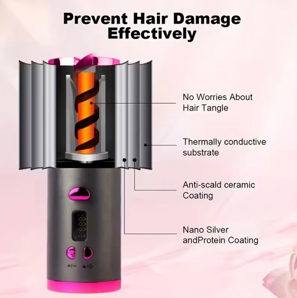 USB Rechargeable Automatic Curling Iron – Effortless Curls Anywhere
