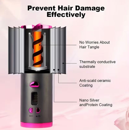 USB Rechargeable Automatic Curling Iron – Effortless Curls Anywhere