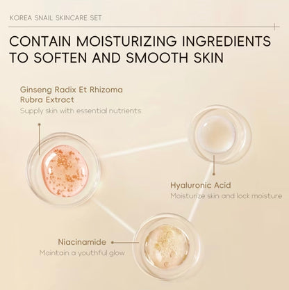 Korea Snail Skincare Set – Complete Hydration & Renewal Collection