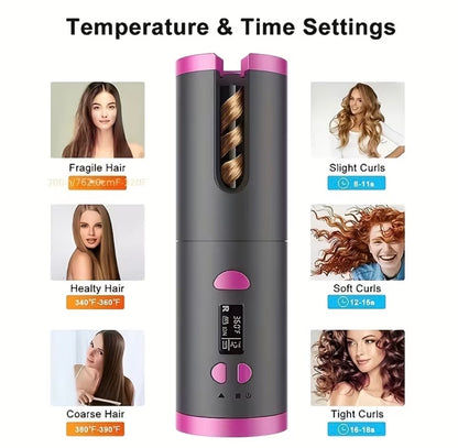 USB Rechargeable Automatic Curling Iron – Effortless Curls Anywhere