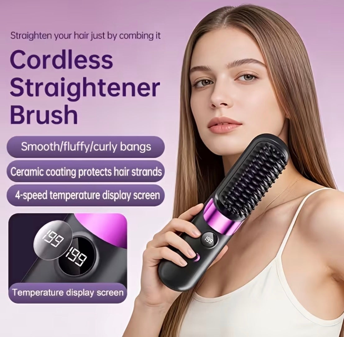 Wireless Heated Styling Comb – Straighten, Curl & Refresh on the Go