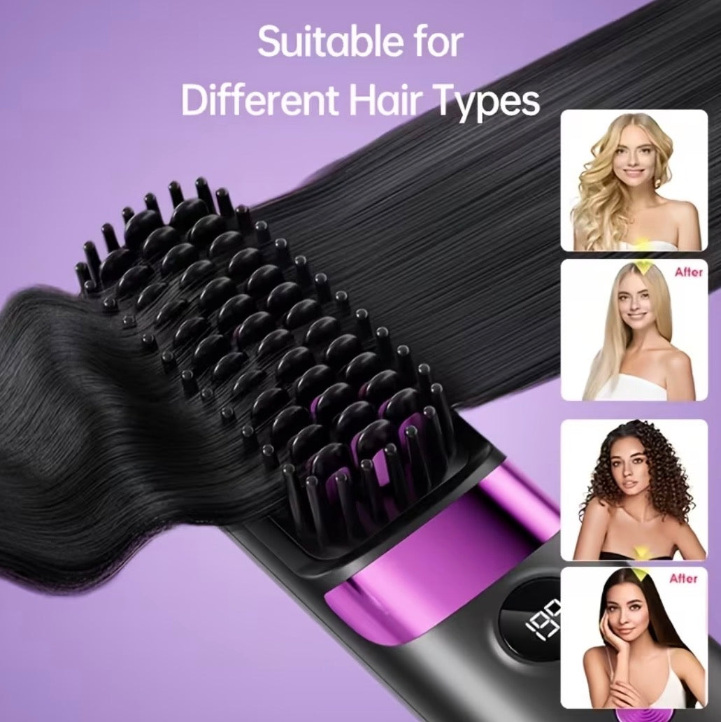 Wireless Heated Styling Comb – Straighten, Curl & Refresh on the Go