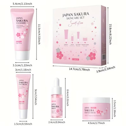 LAIKOU Sakura Cherry Blossom Skincare Set – 4 Piece Daily Care Collection